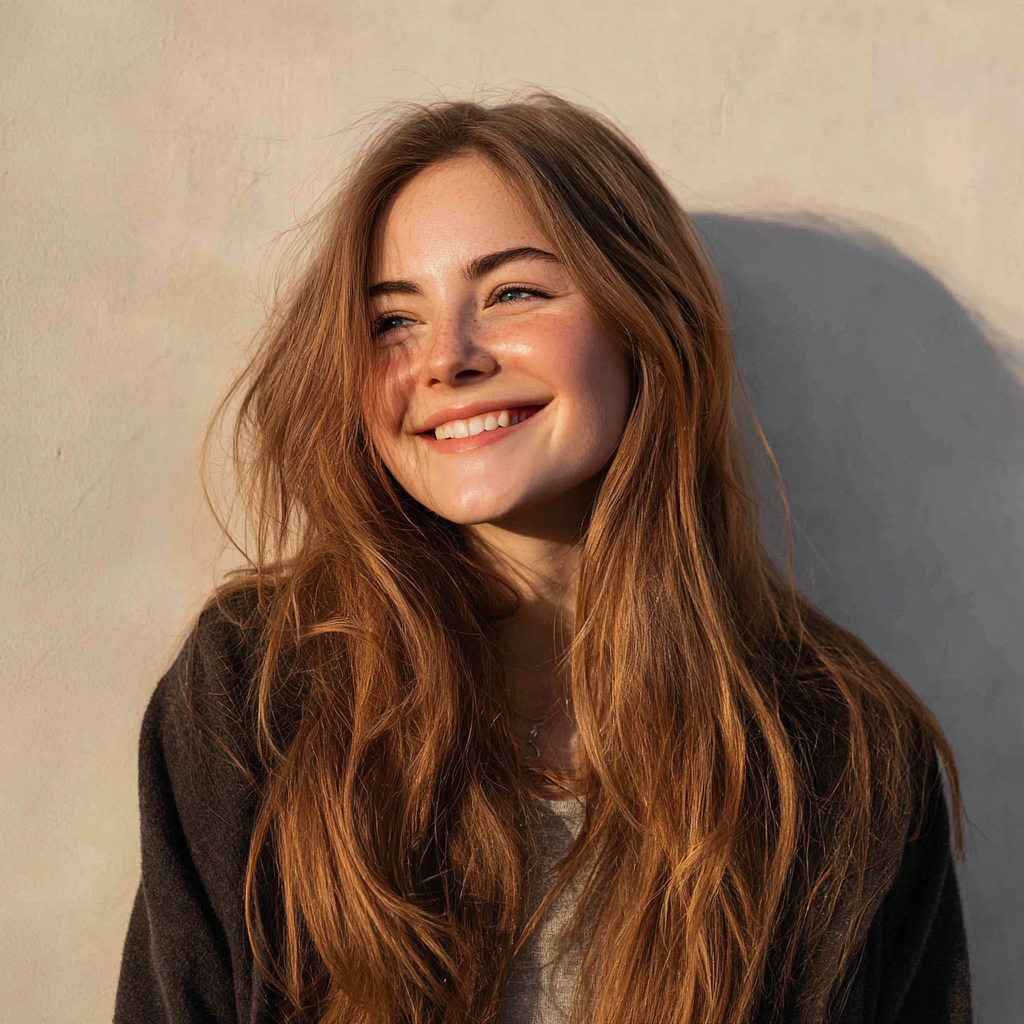 Une jeune femme souriante | Source : Midjourney