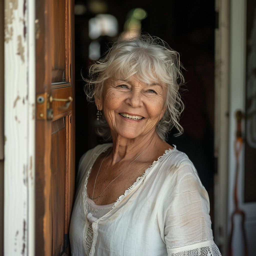 Une femme âgée souriante | Source : Midjourney
