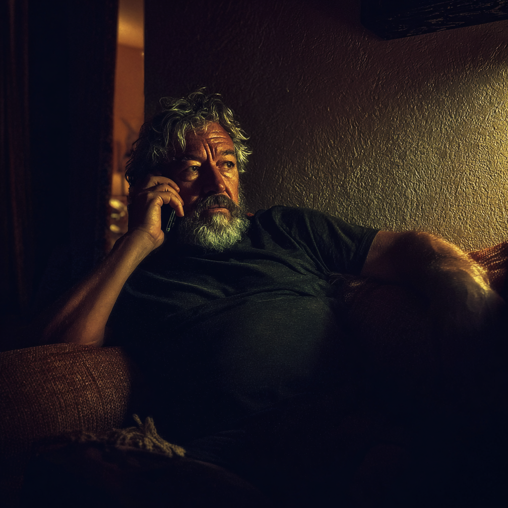 Un homme qui parle sur un téléphone portable | Source : Midjourney