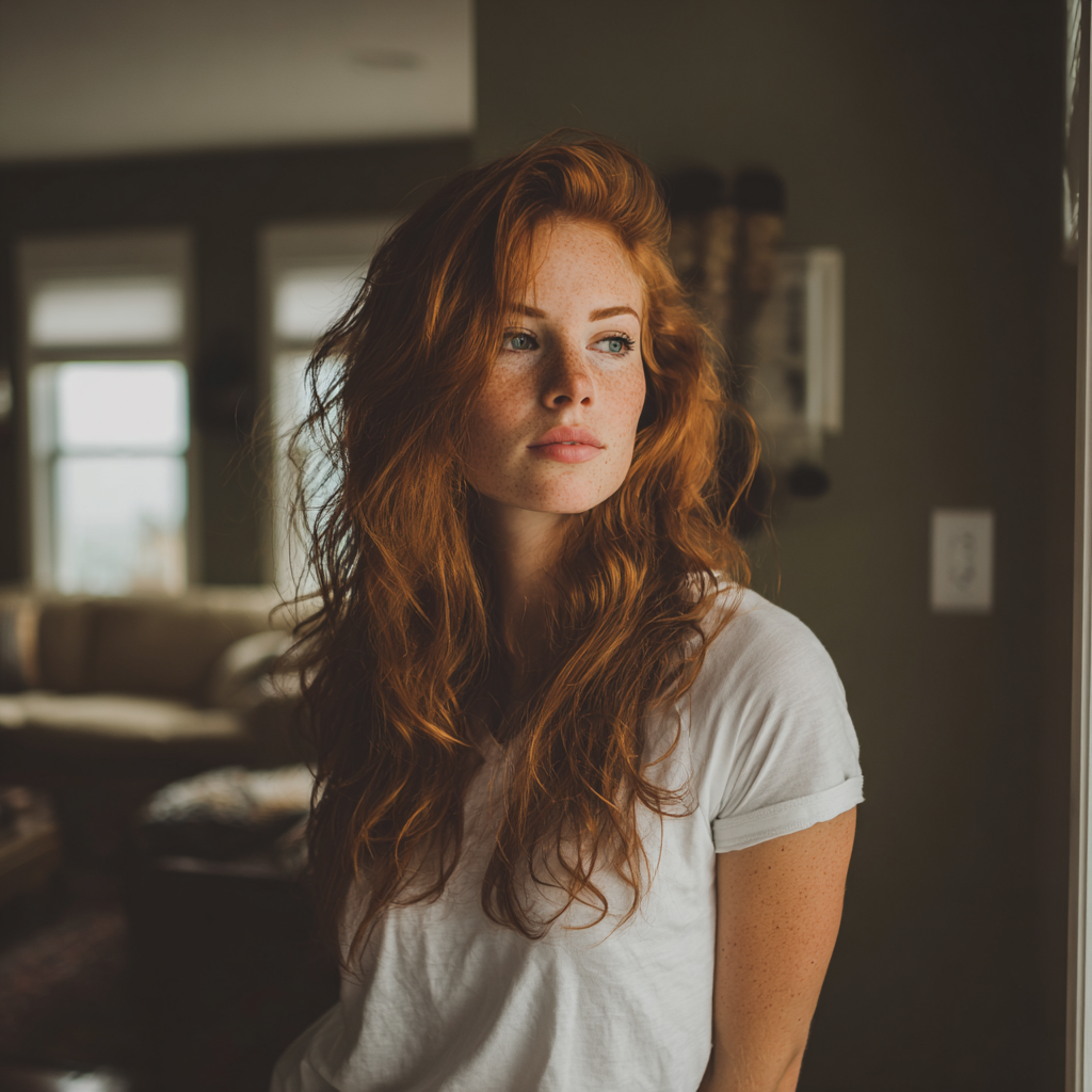 Une femme qui regarde par la fenêtre | Source : Midjourney