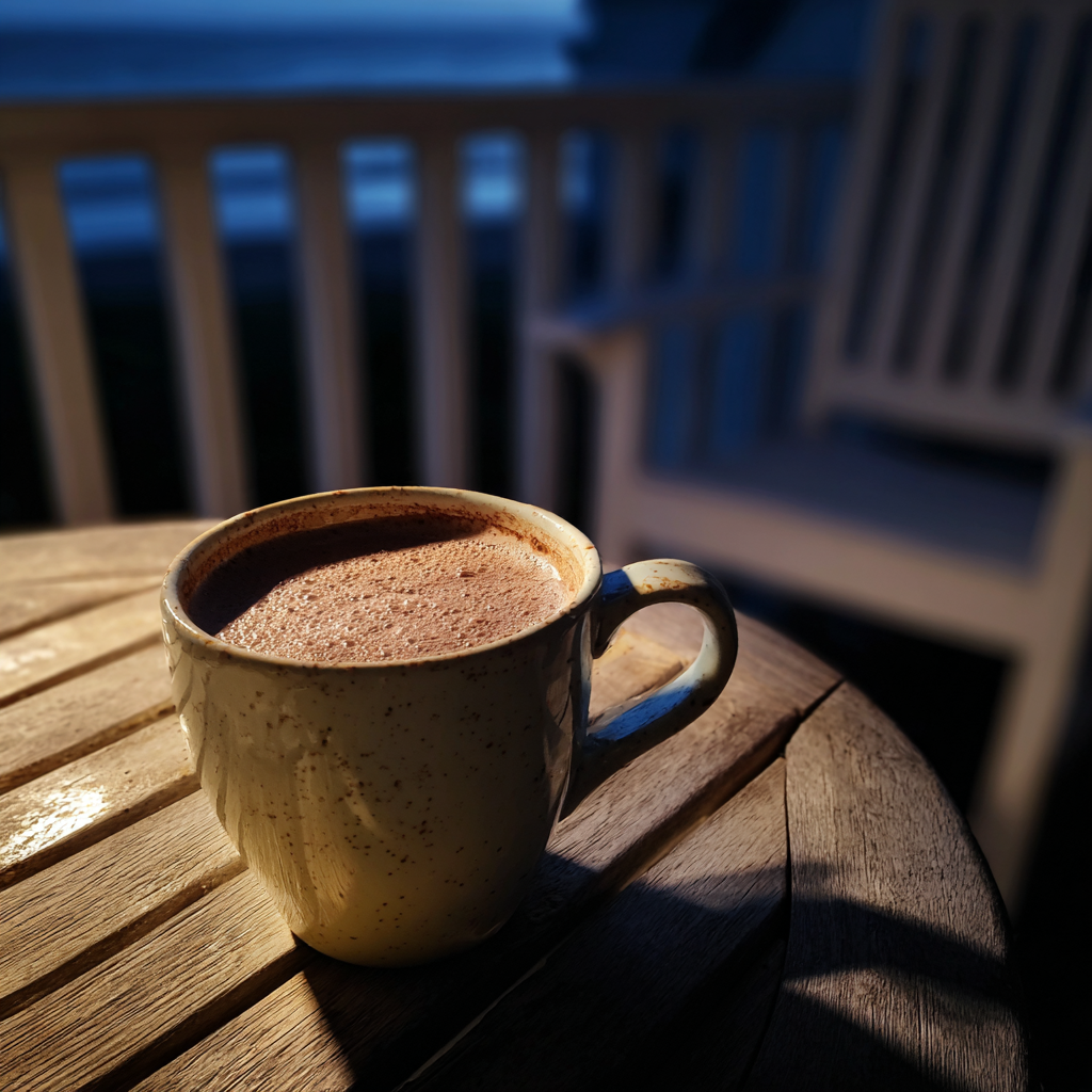 Une tasse de cacao chaud sur une table | Source : Midjourney