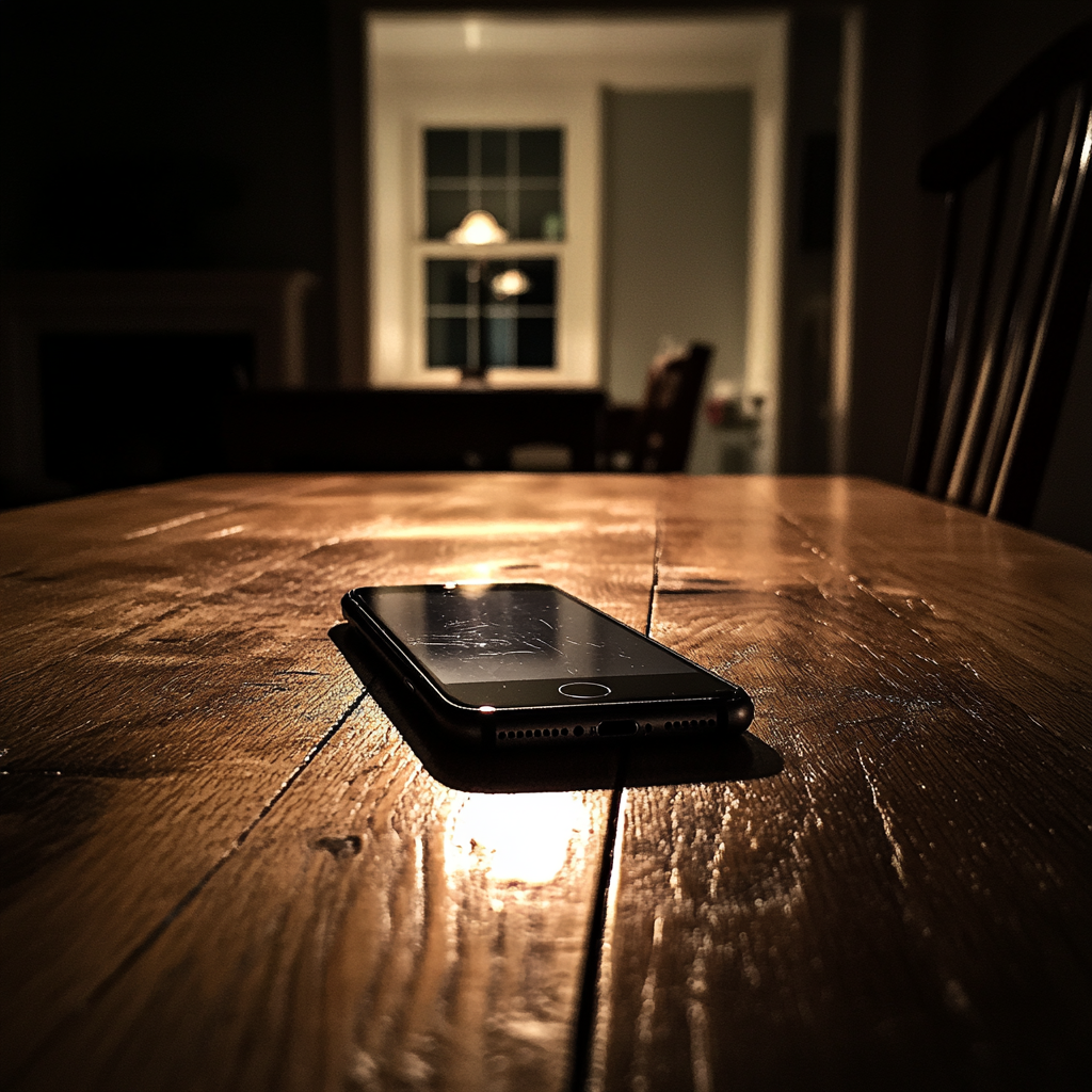 Un téléphone portable sur une table | Source : Midjourney