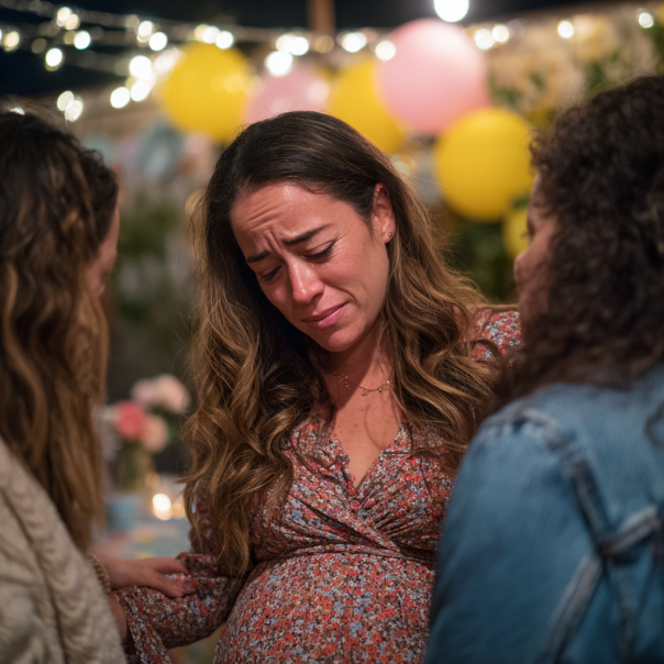 Une femme enceinte est consolée par ses amies | Source : Midjourney