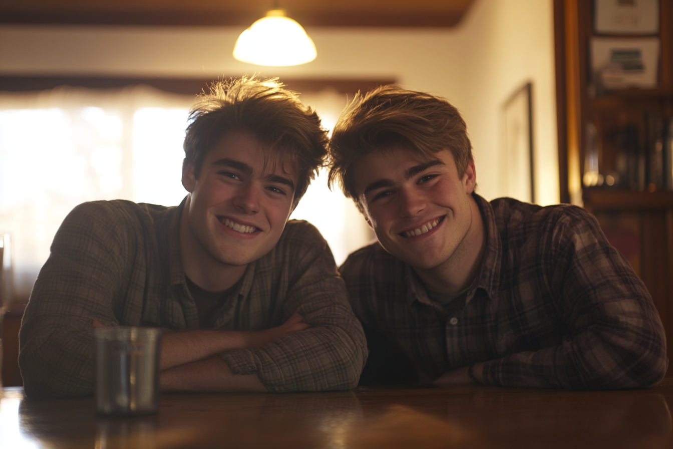 Deux hommes qui sourient | Source : Midjourney