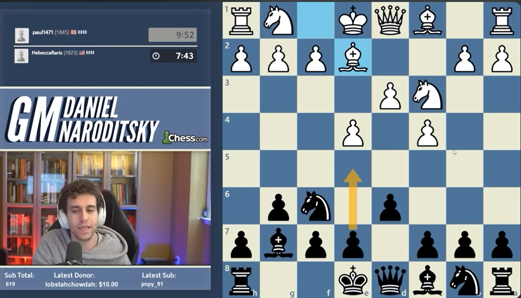 Daniel Naroditsky anime un épisode de speedrun d'échecs le 18 octobre 2025 | Source : YouTube/Daniel Naroditsky