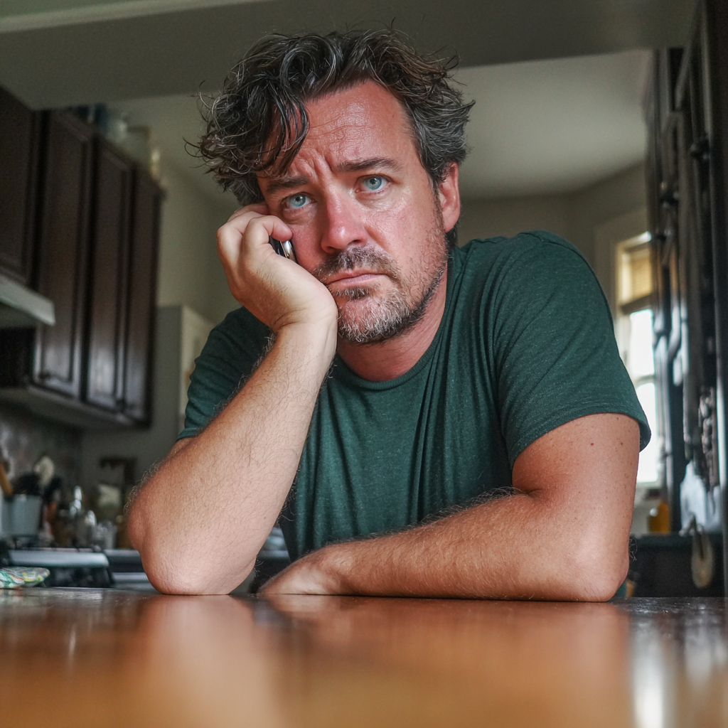 Un homme qui parle au téléphone | Source : Midjourney