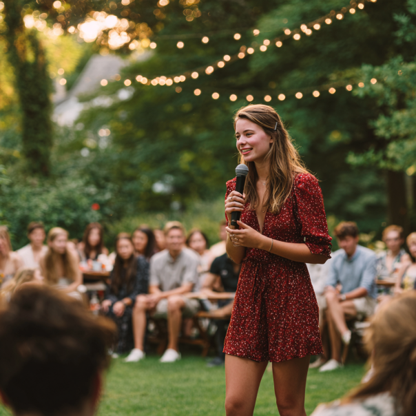 Une fille prononçant son discours | Source : Midjourney