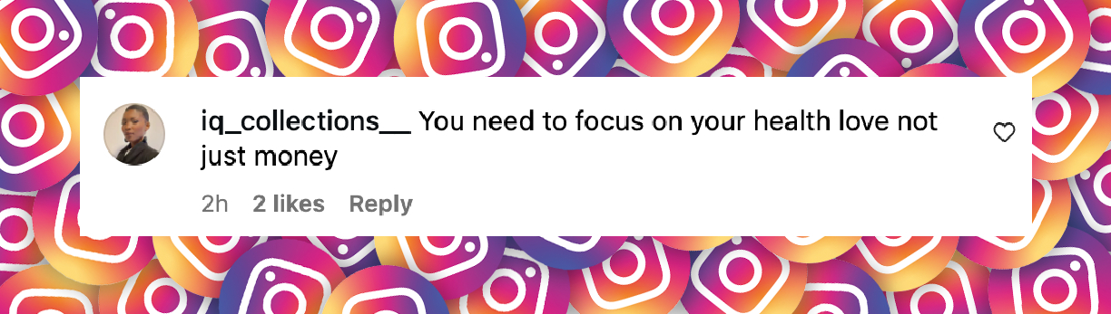 Commentaire d'un internaute sur l'état de santé de Kim Kardashian, posté le 23 octobre 2025. | Source : Instagram/peop