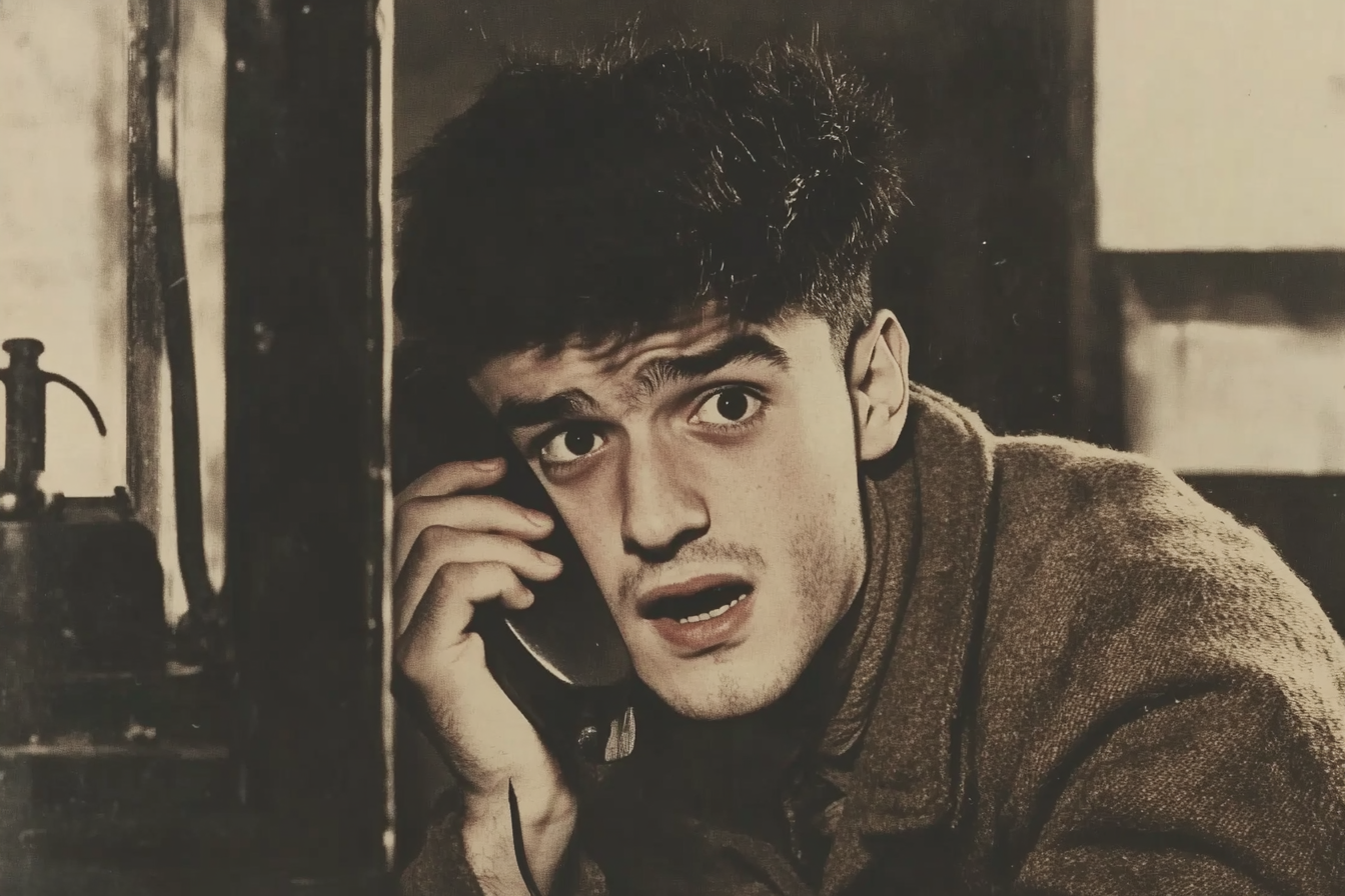 Un homme qui parle au téléphone sans fil | Source : Midjourney