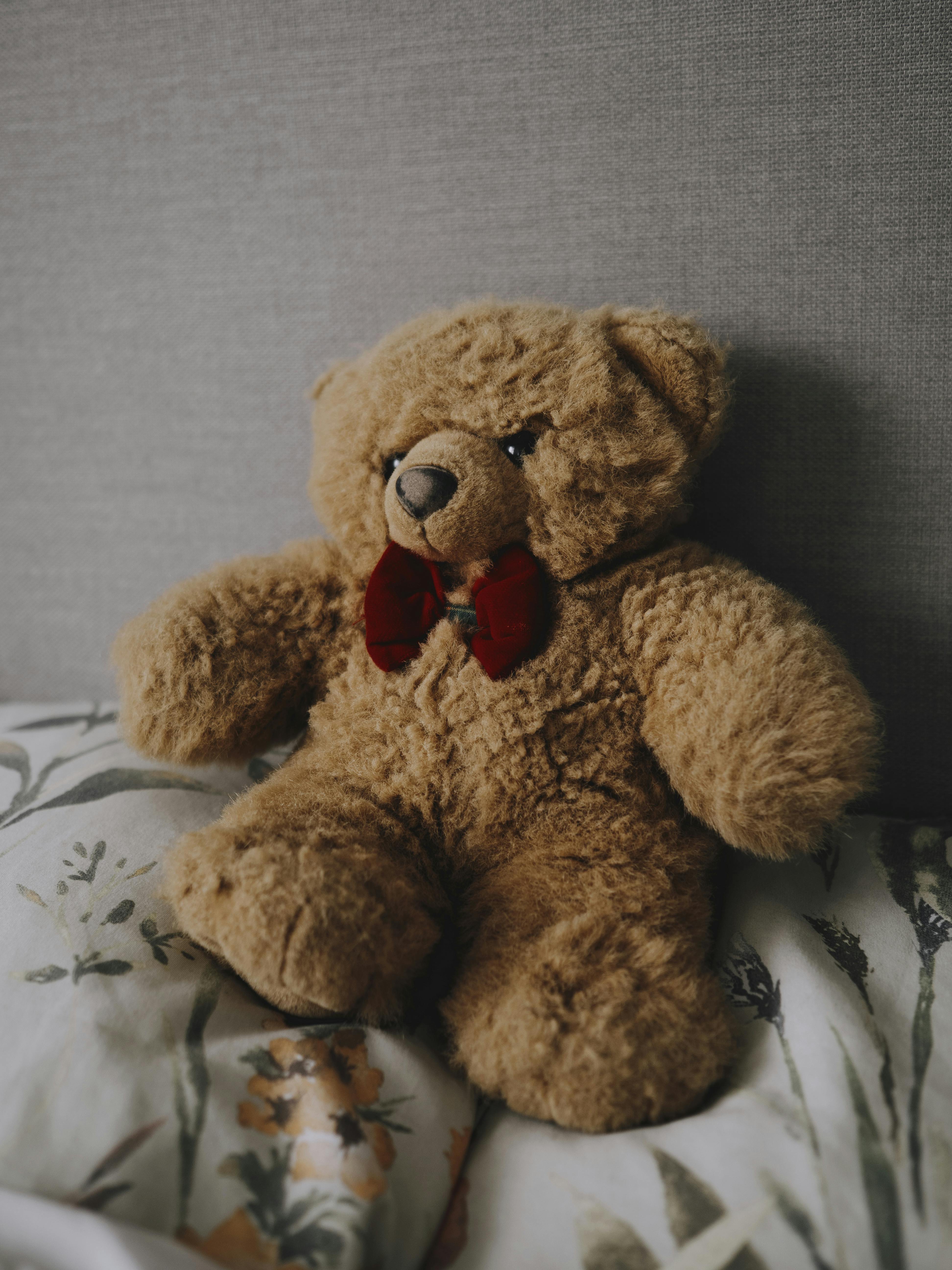 Un ours en peluche sur un lit | Source : Pexels