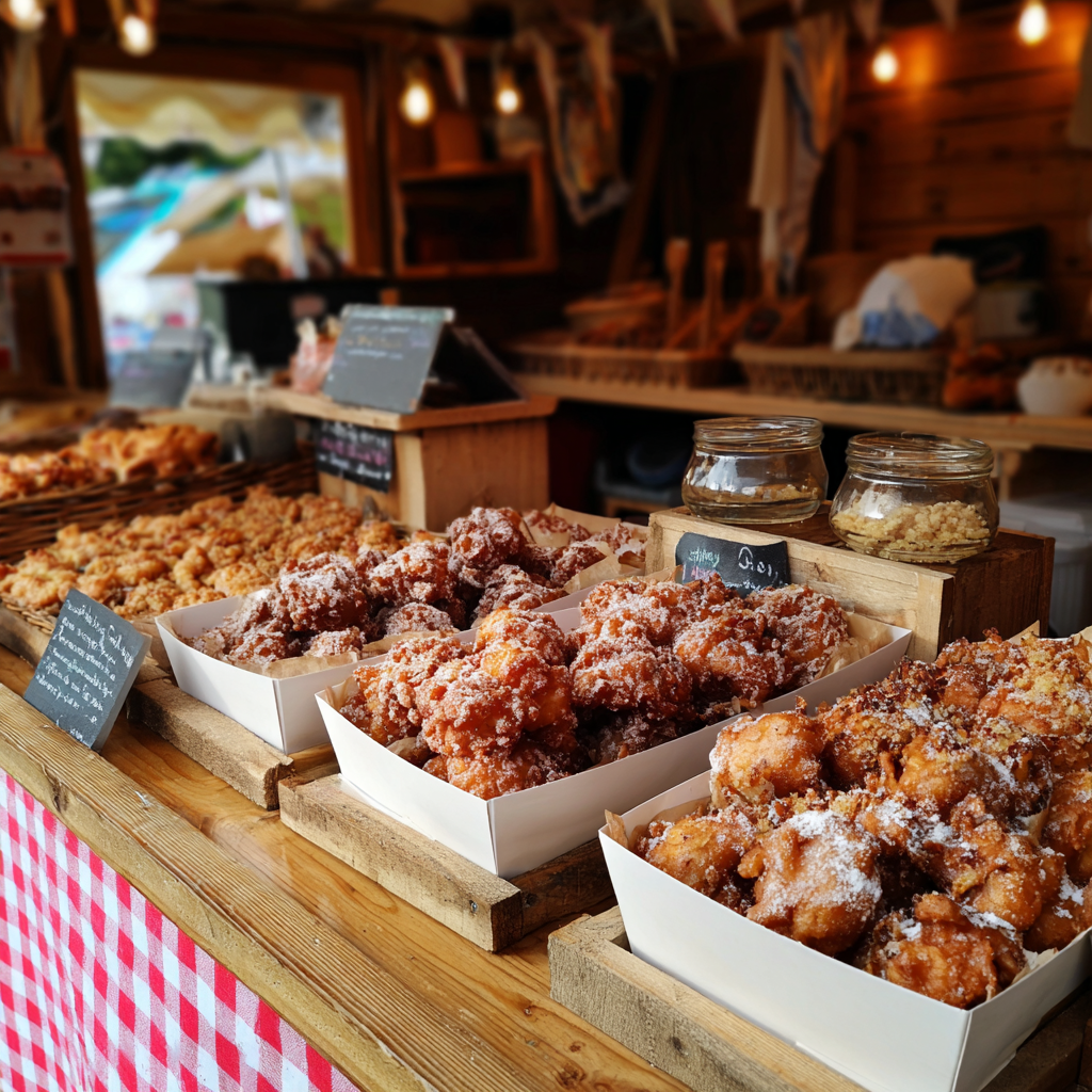 Un stand de beignets de pommes lors d'une foire | Source : Midjourney