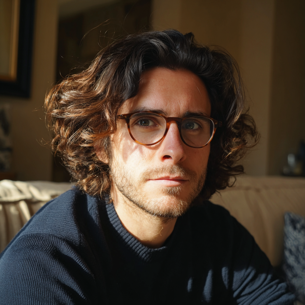 Un homme assis sur un canapé | Source : Midjourney