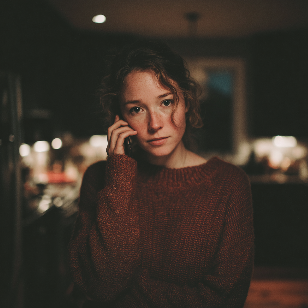 Une femme au téléphone | Source : Midjourney