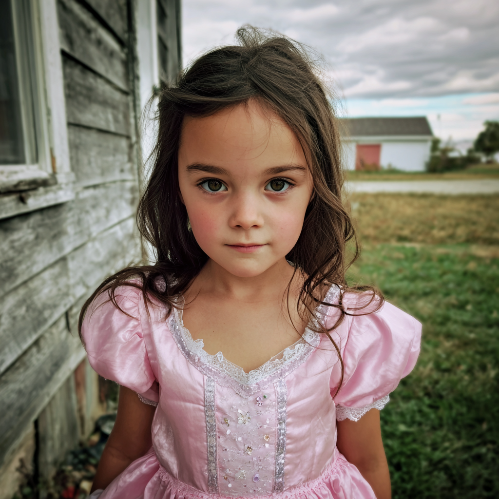 Une petite fille portant une robe de princesse rose | Source : Midjourney