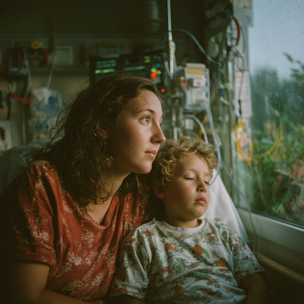 Une mère avec son enfant malade | Source : Midjourney