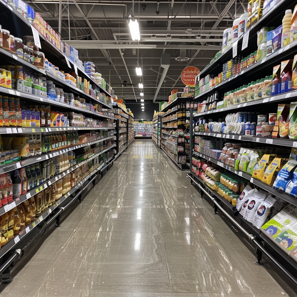 Une allée d'un magasin d'alimentation | Source : Midjourney