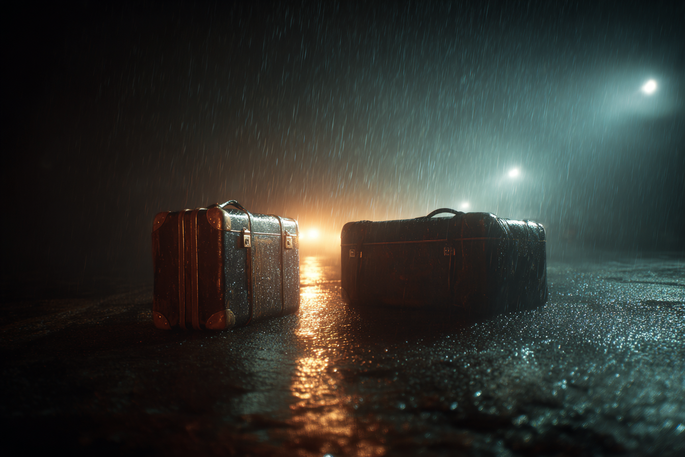 Sacs sous la pluie | Source : Midjourney