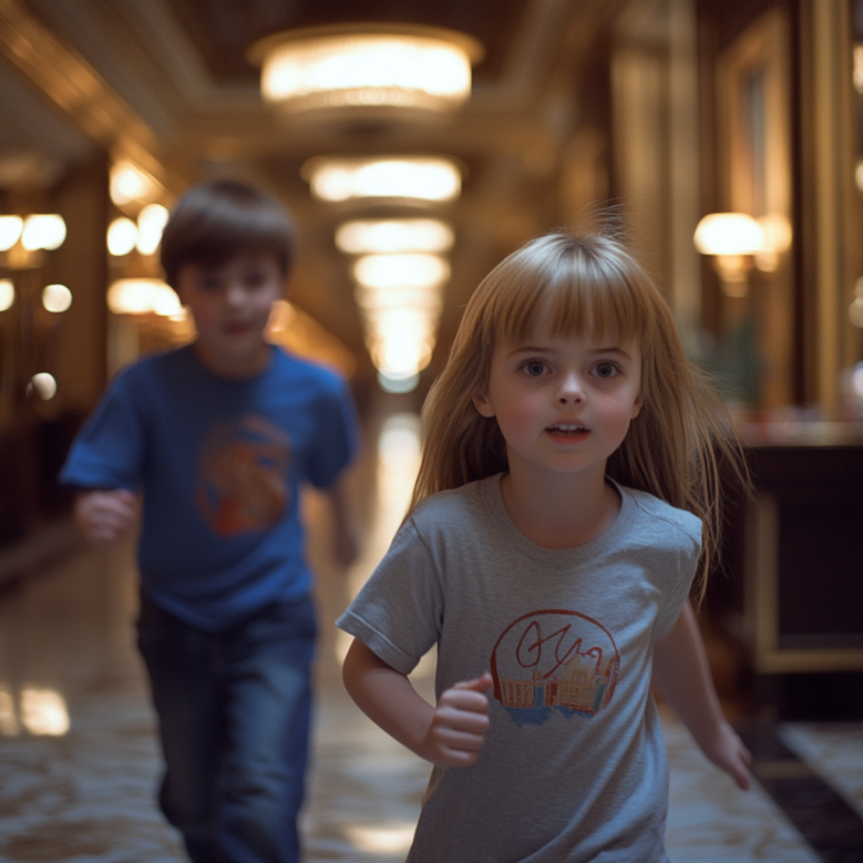 Les enfants se précipitent après leurs parents | Source : Midjourney