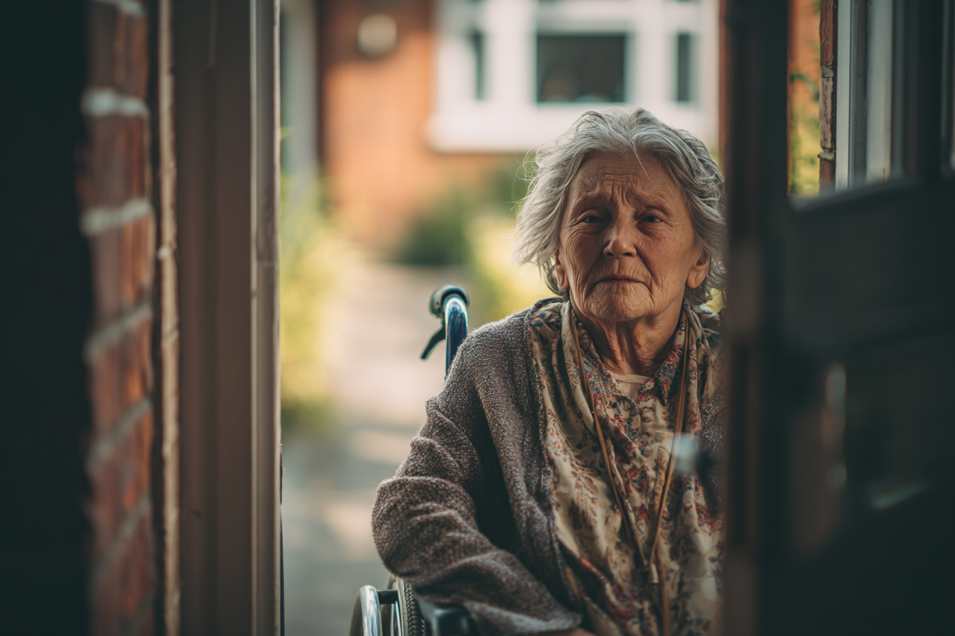 Une femme âgée en fauteuil roulant | Source : Midjourney
