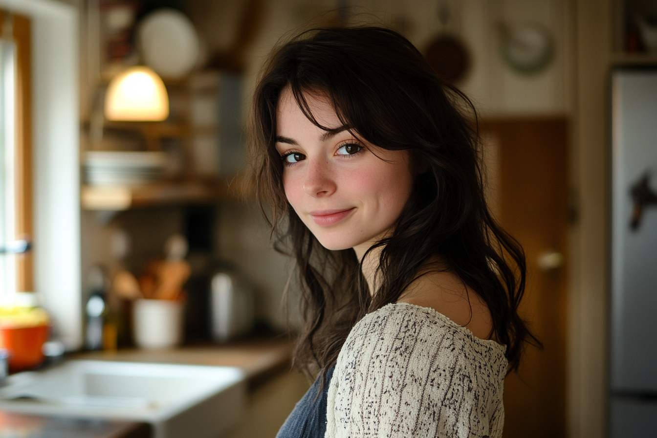 Une femme souriante dans une cuisine | Source : Pexels