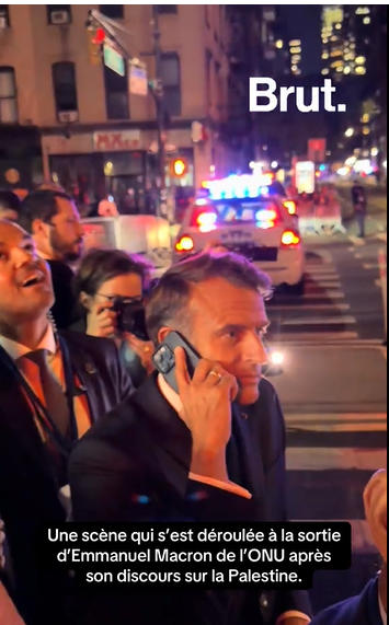 Le président Emmanuel Macron, extrait d'un post daté du 23 septembre 2025 | Source : Tiktok/@brutofficiel
