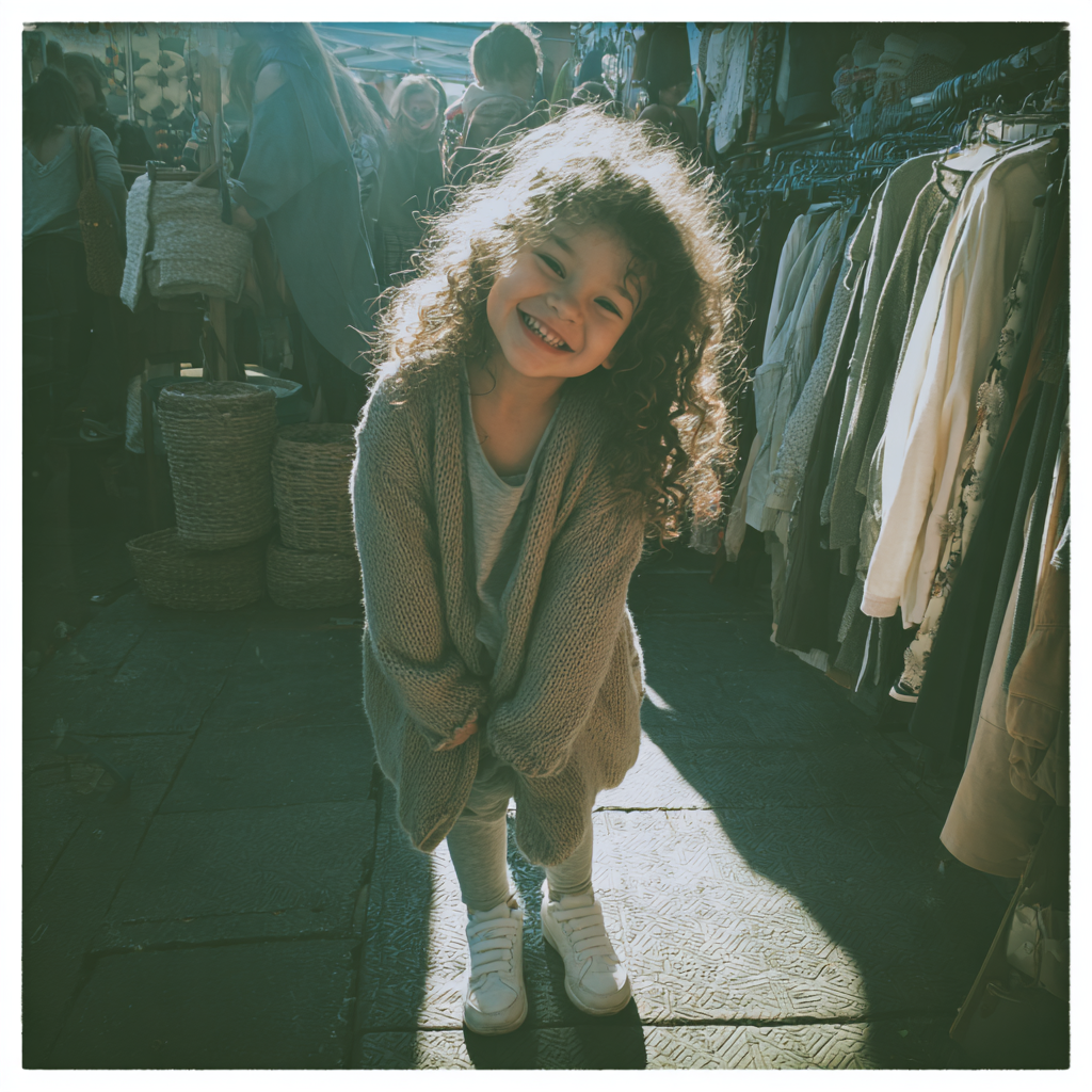 Une petite fille heureuse | Source : Midjourney