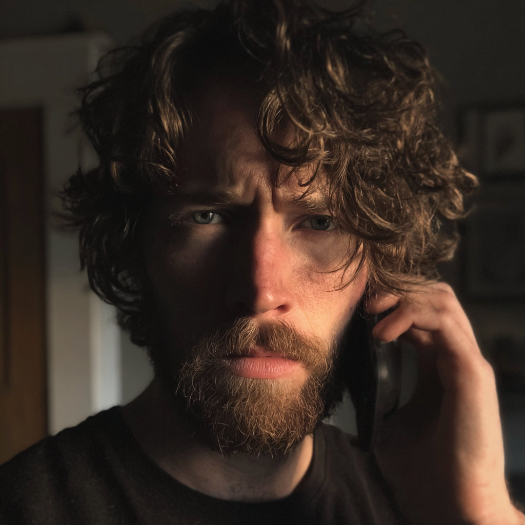 Un homme qui parle au téléphone | Source : Midjourney