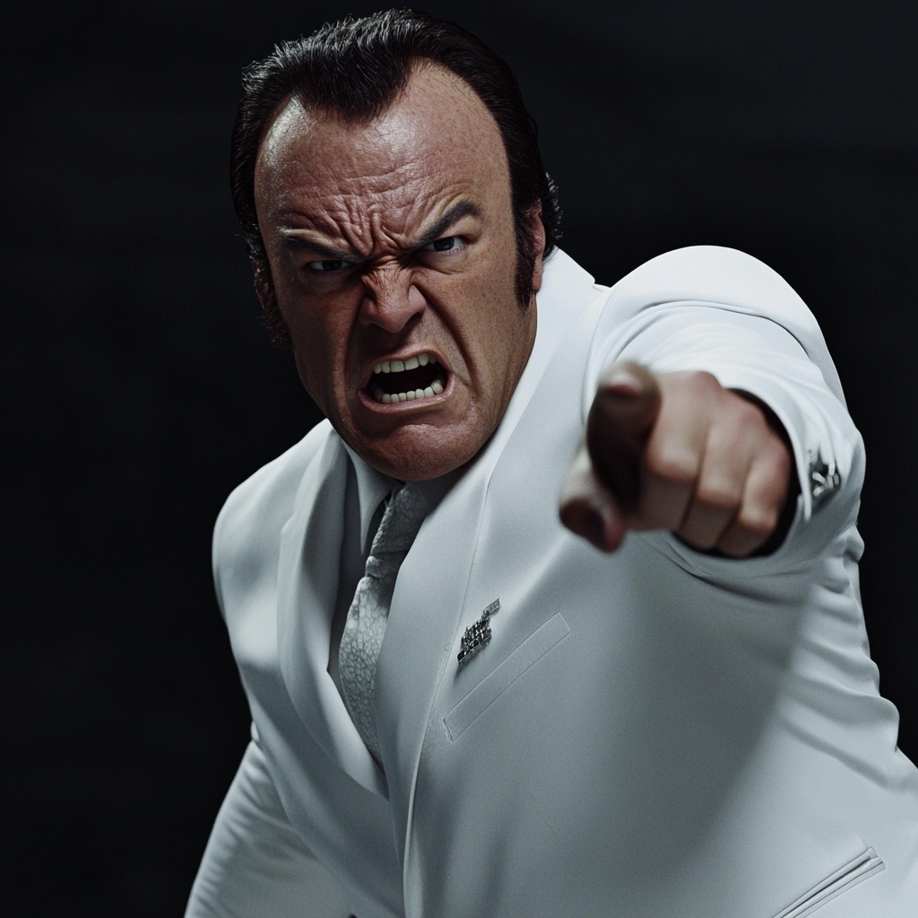 Un homme en colère qui pointe du doigt | Source : Midjourney