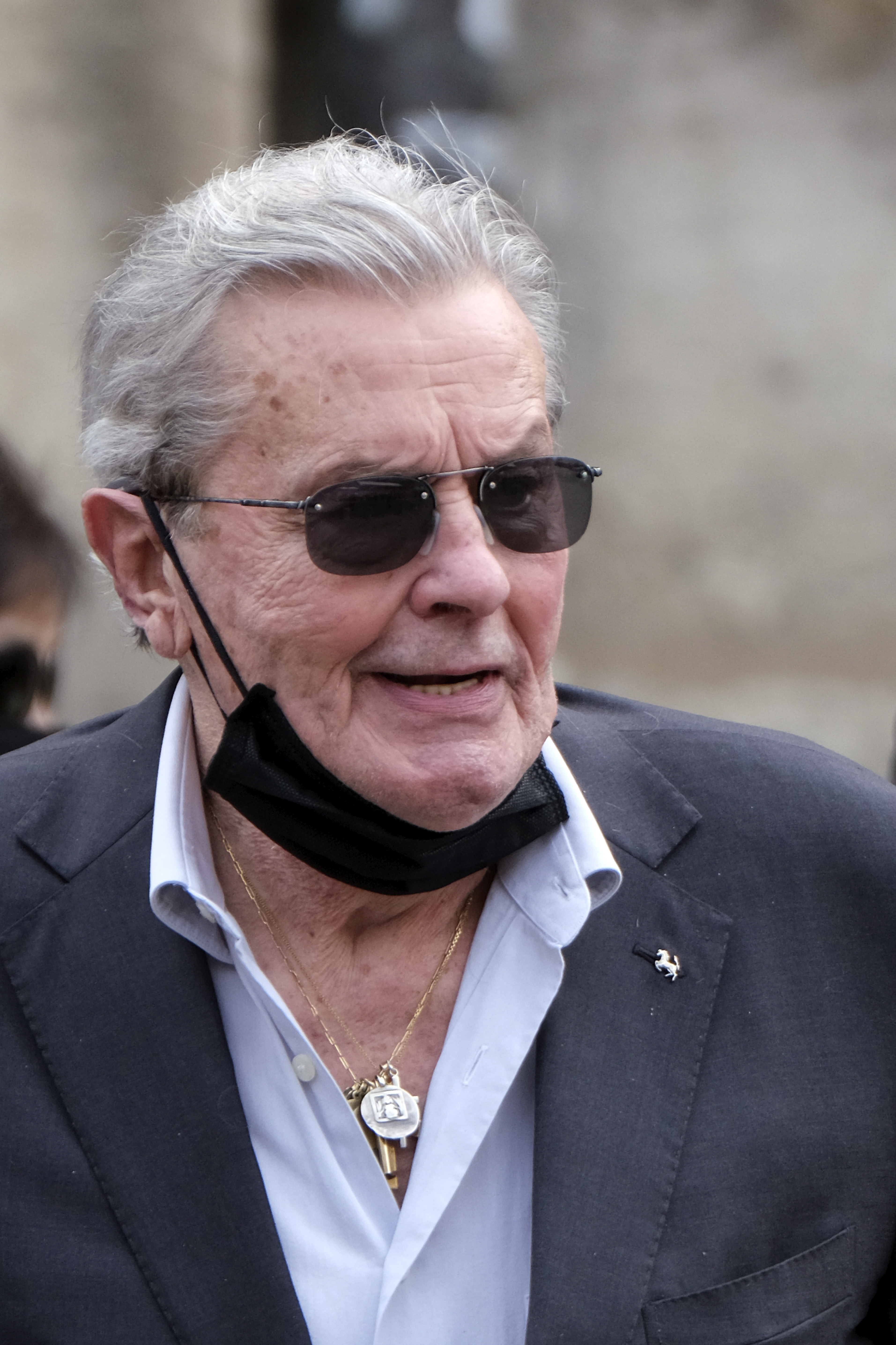 Le célèbre acteur français aux obsèques de Jean-Paul Belmondo à Paris, France, le 10 septembre 2021 | Source : Getty Images