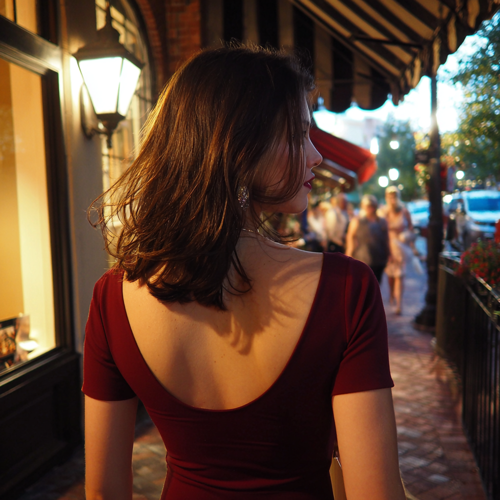 Une femme marchant sur un trottoir | Source : Midjourney