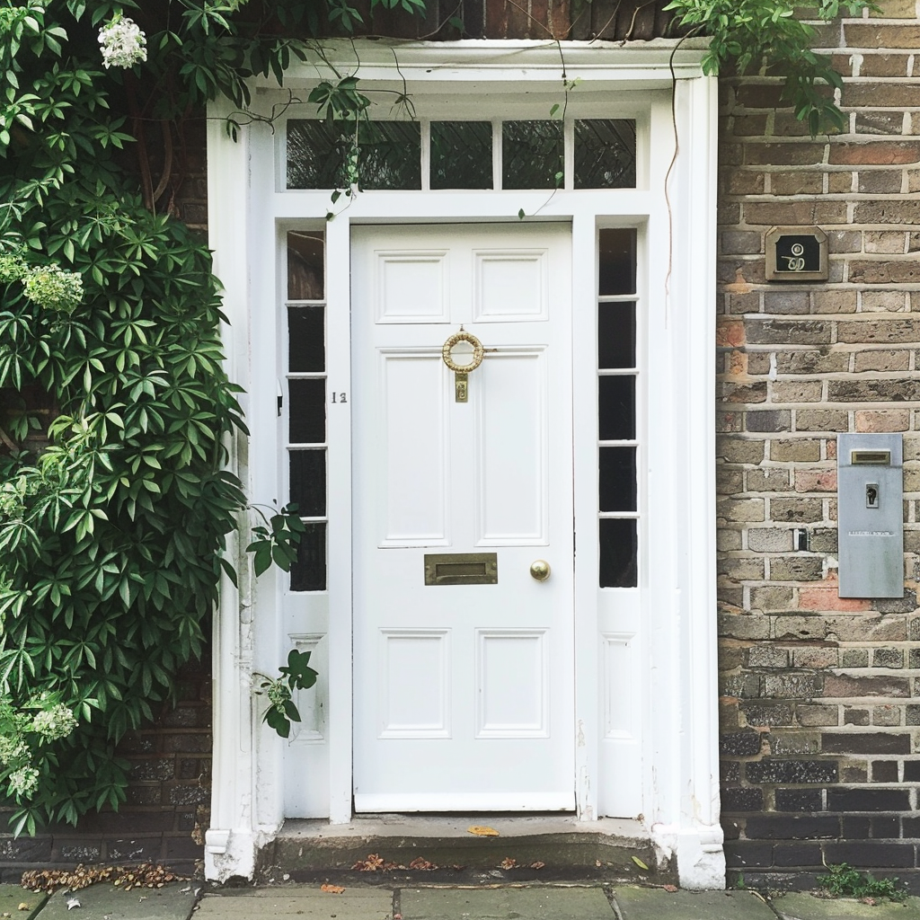 Une porte d’entrée blanche | Source : Midjourney