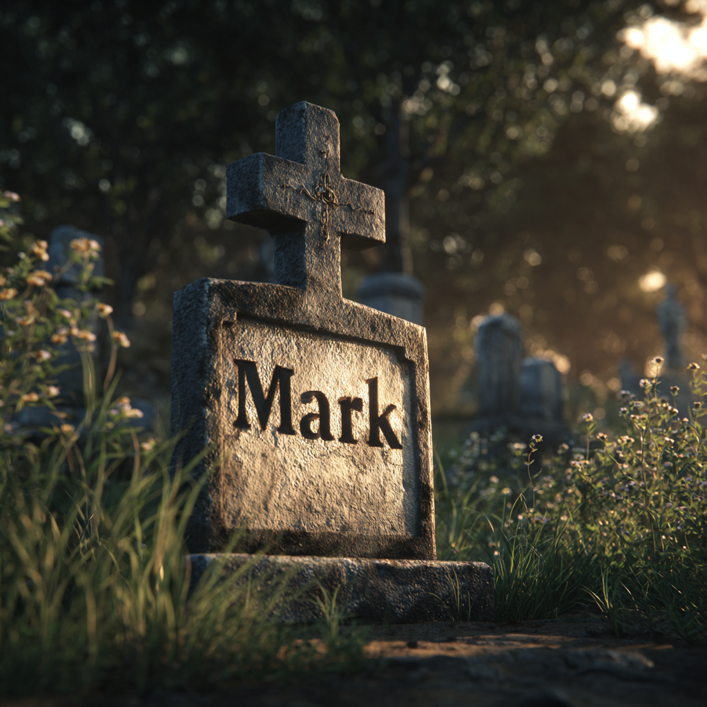 Gros plan sur une tombe | Source : Midjourney