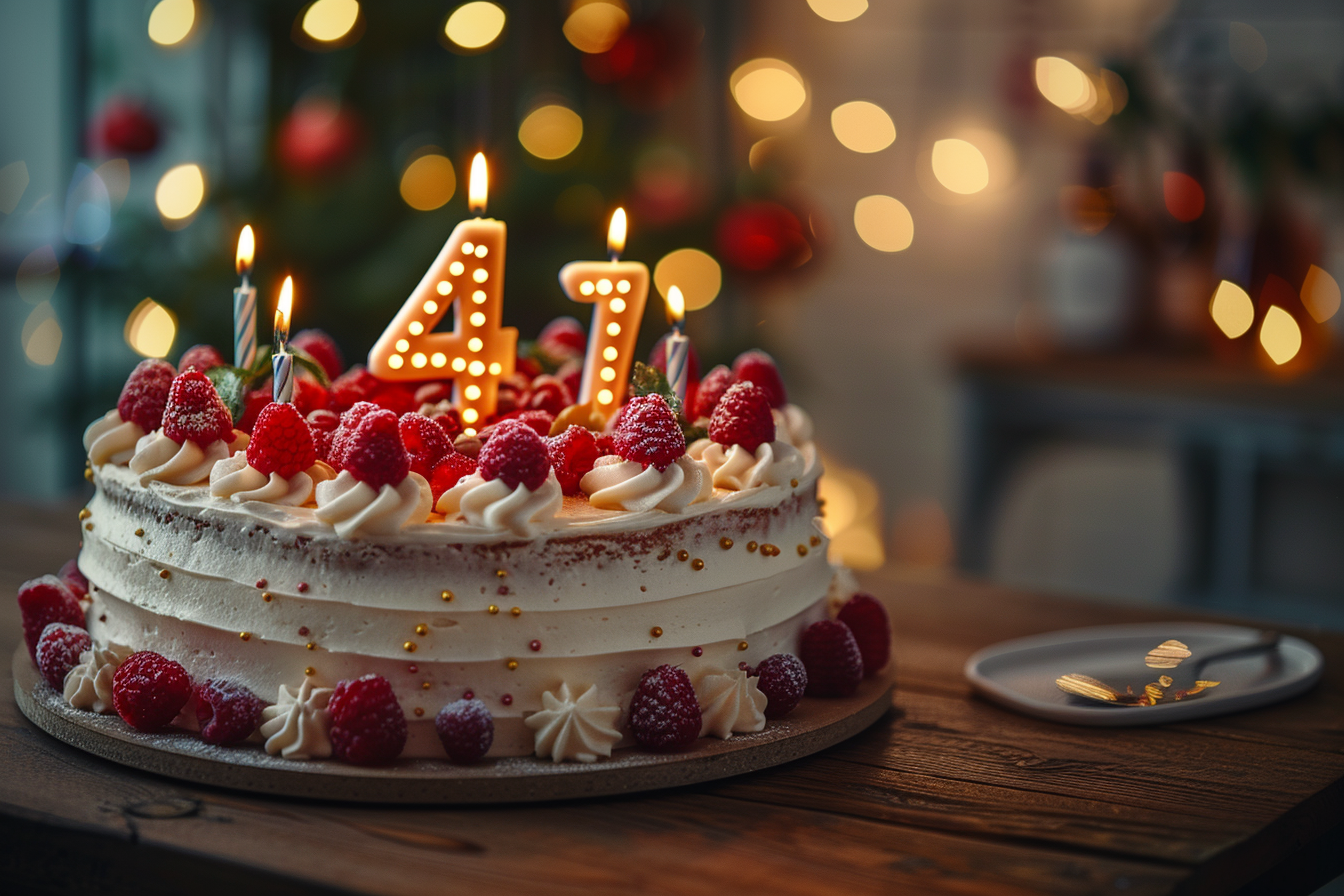 Gâteau du 47e anniversaire sur la table | Source : Midjourney