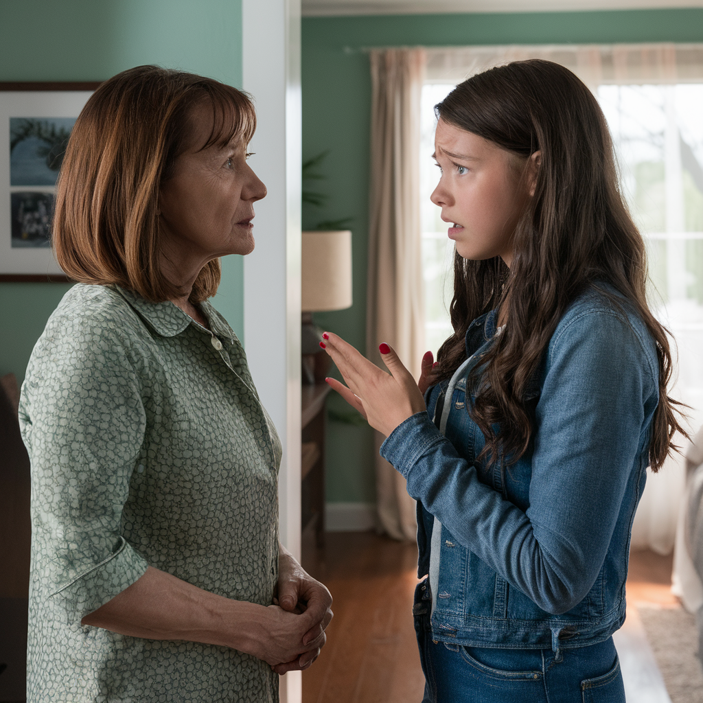 Une femme qui discute avec une adolescente | Source : Midjourney