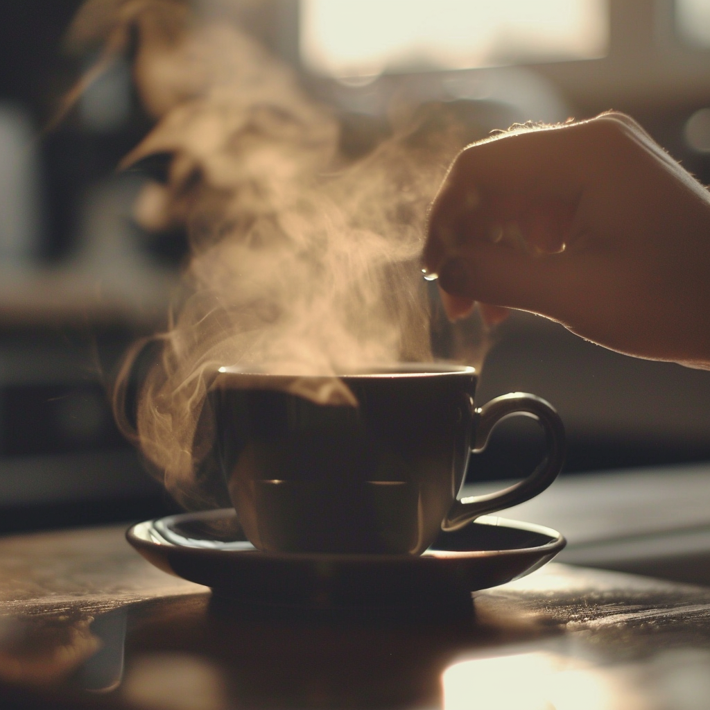 Gros plan sur une tasse de café | Source : Midjourney