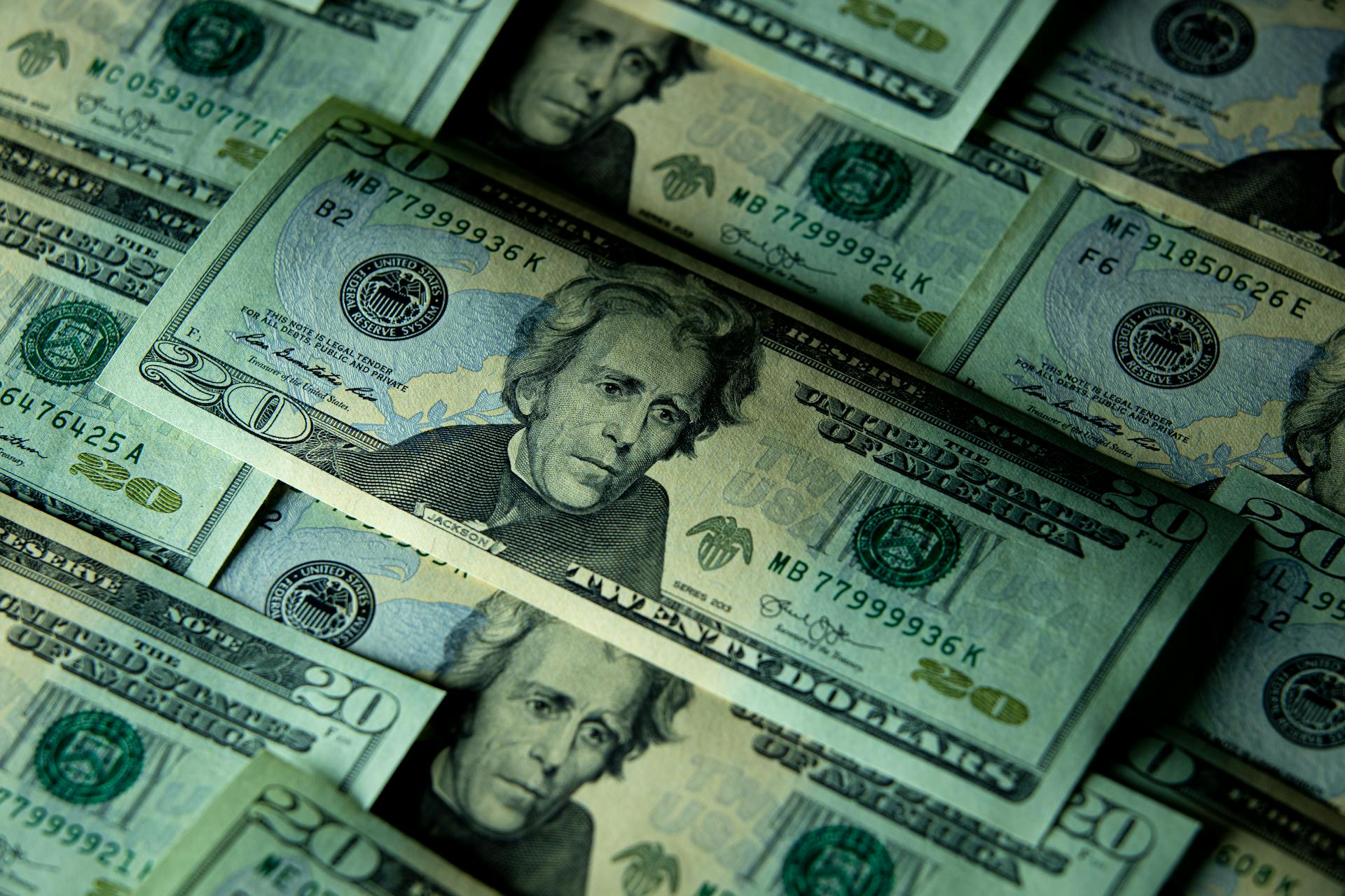 Une collection de billets de 20 dollars | Source : Pexels