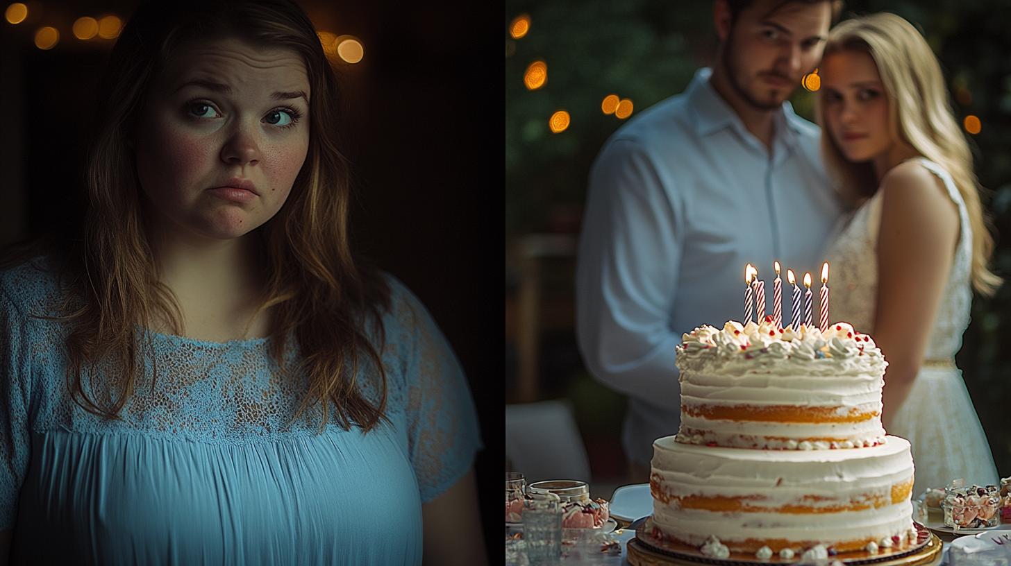 Une femme malheureuse qui regarde un couple de jeunes fiancés | Source : Midjourney