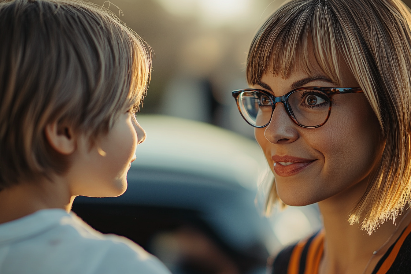 Une femme qui parle à son enfant | Source : Midjourney