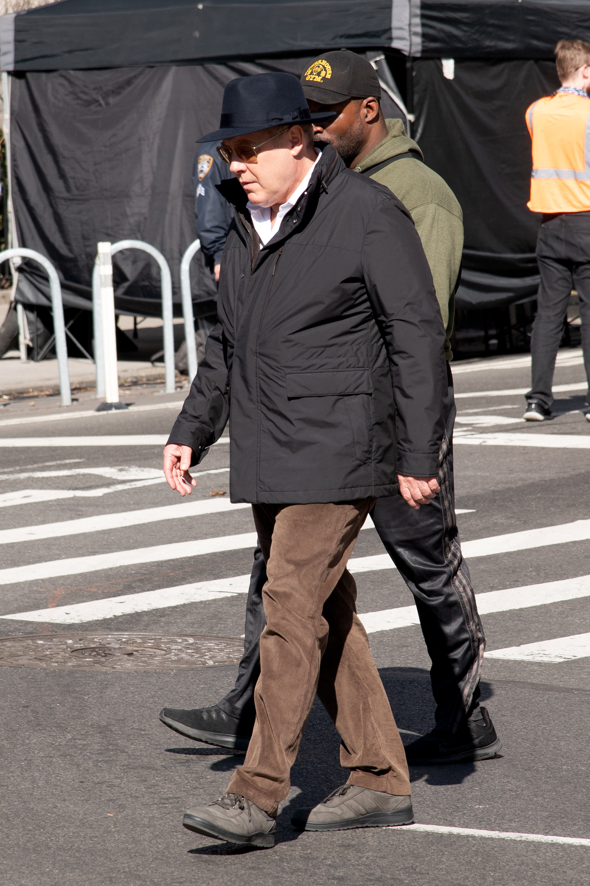 L'acteur sur le tournage de « Blacklist », le 16 février 2023 à New York | Source : Getty Images