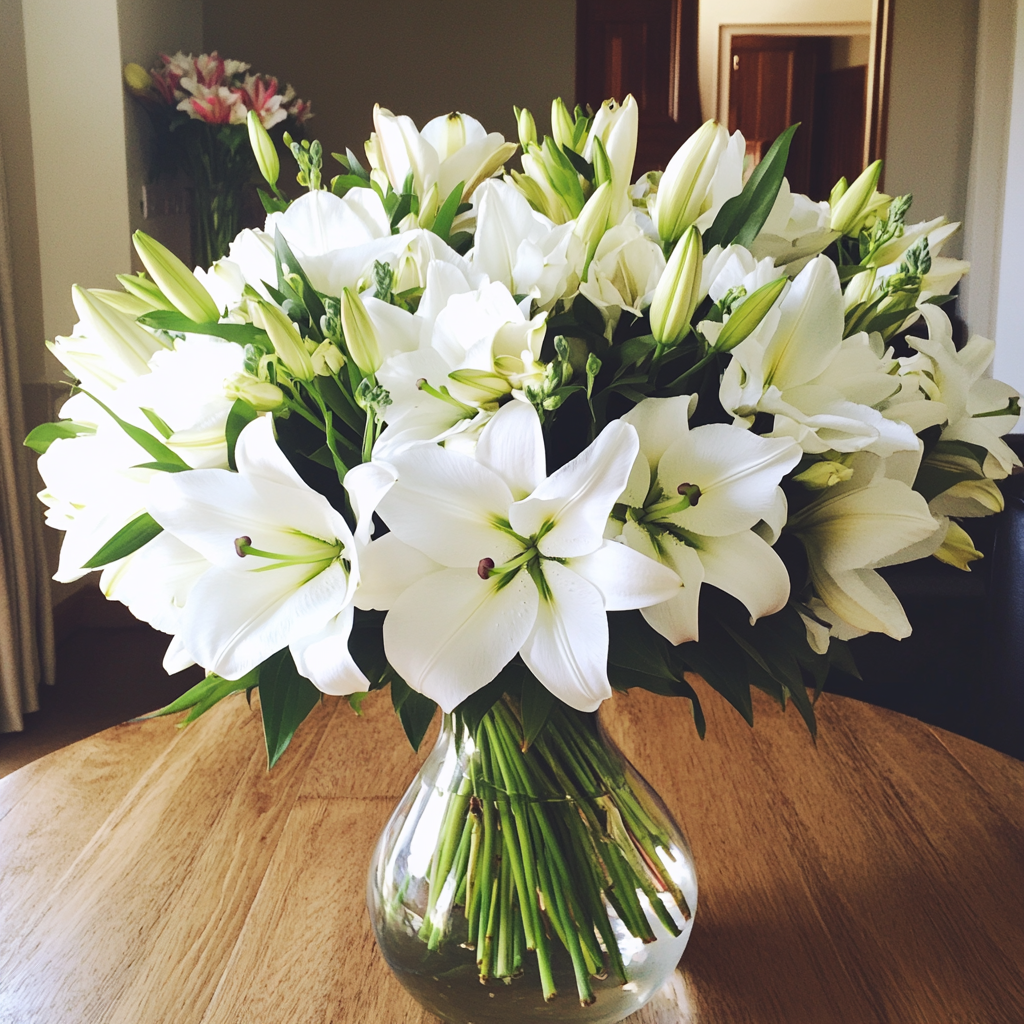 Un bouquet de lys blancs | Source : Midjourney