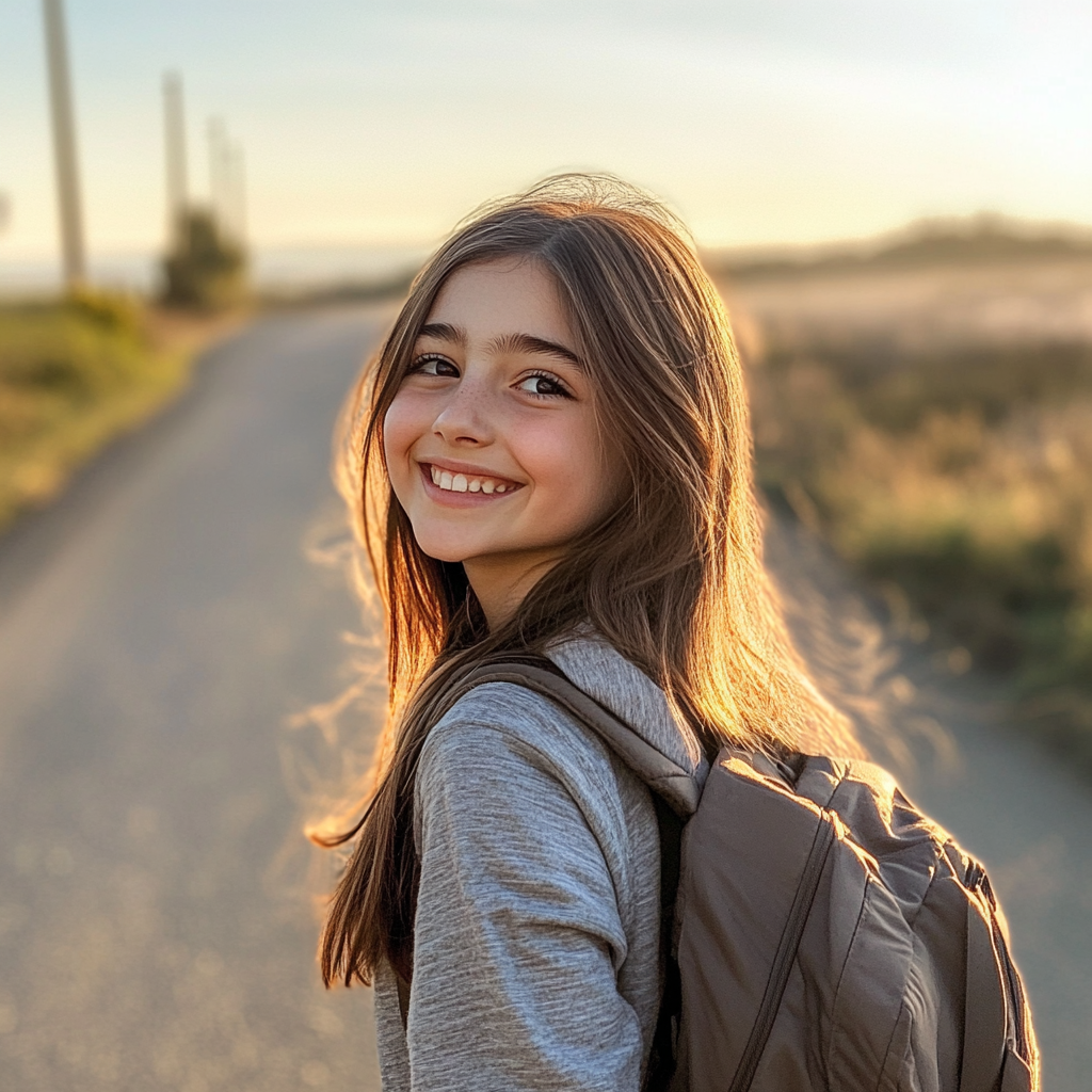 Une petite-fille sur une route | Source : Midjourney