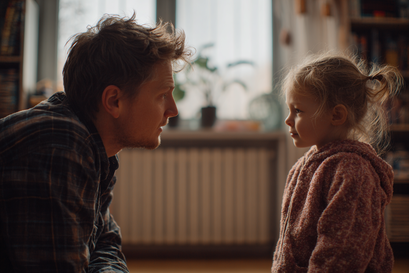 Un homme qui parle à sa fille | Source : Midjourney