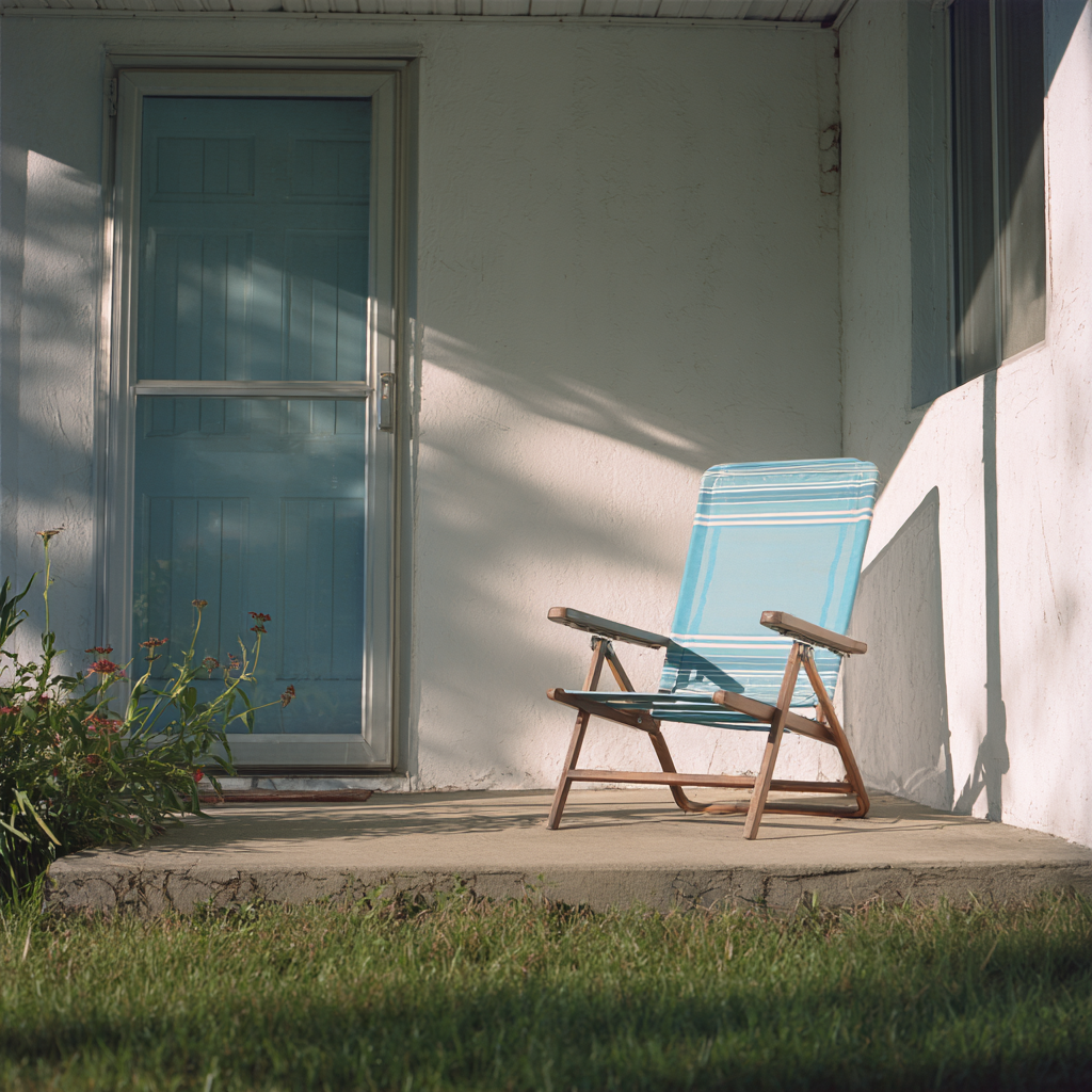 Une chaise de jardin sur un porche | Source : Midjourney