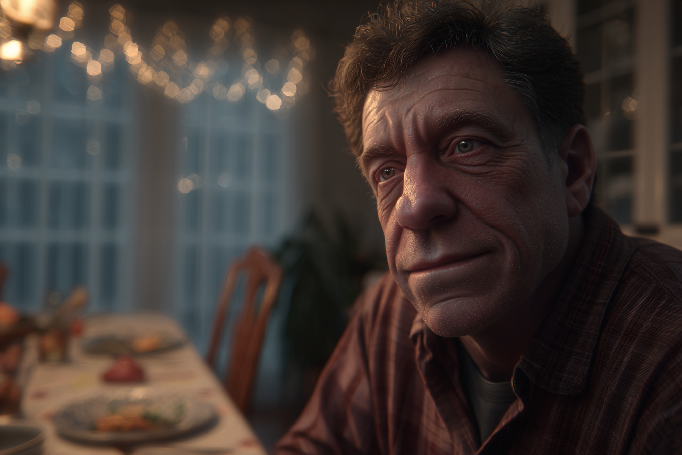 Un homme assis à la table | Source : Midjourney