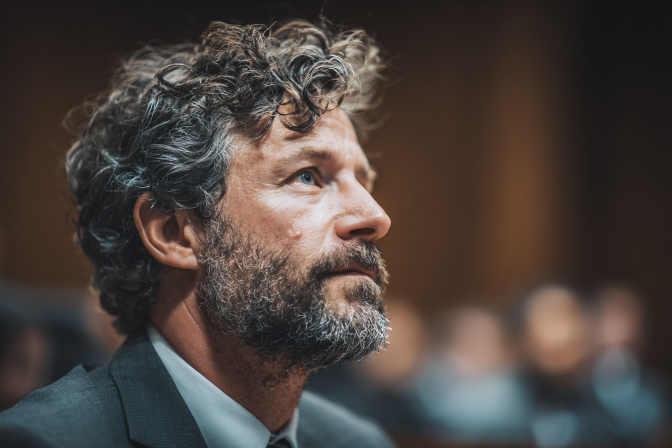 Gros plan sur un avocat dans une salle d'audience | Source : Midjourney