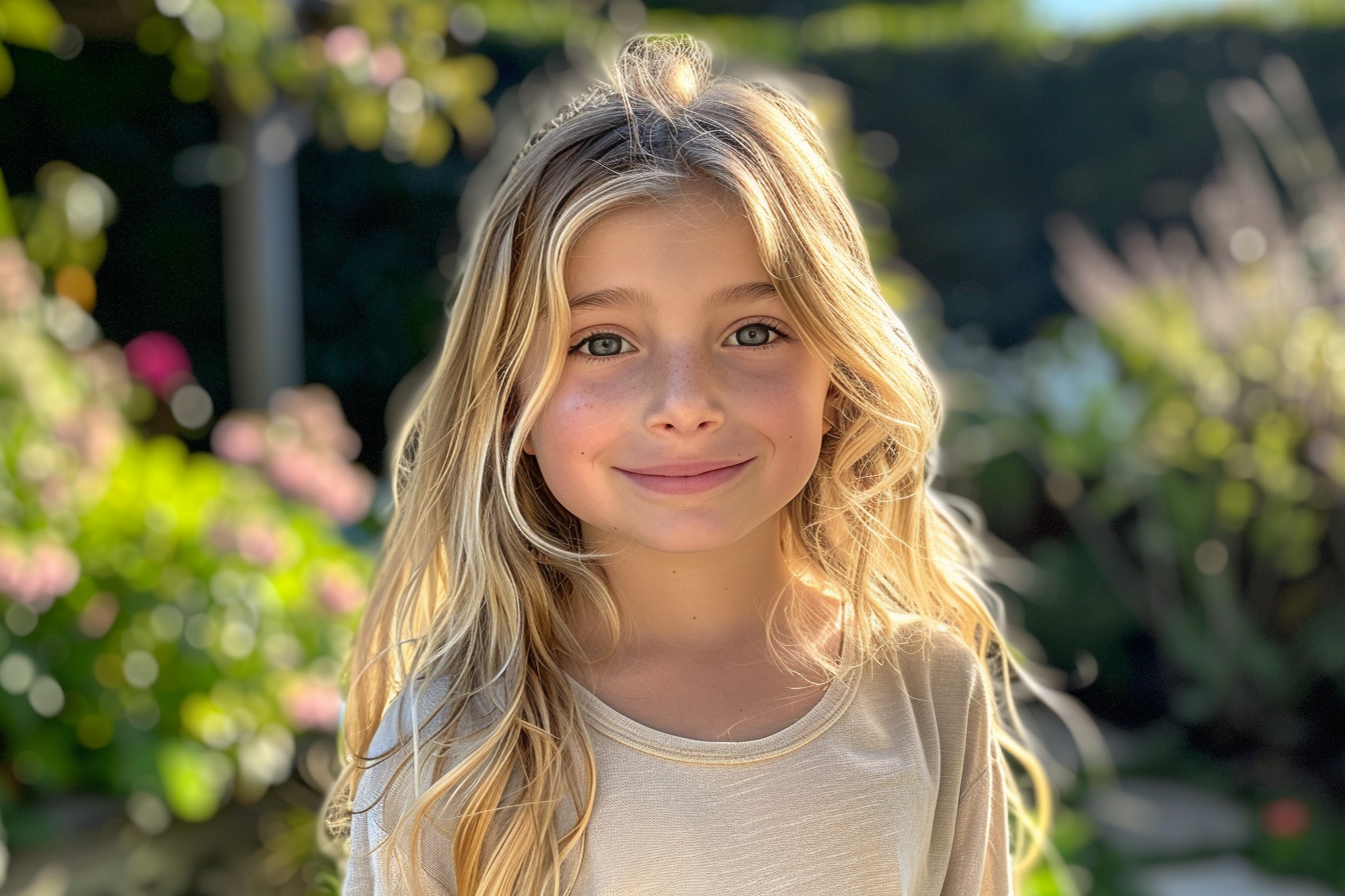 Une petite fille heureuse | Source : Midjourney