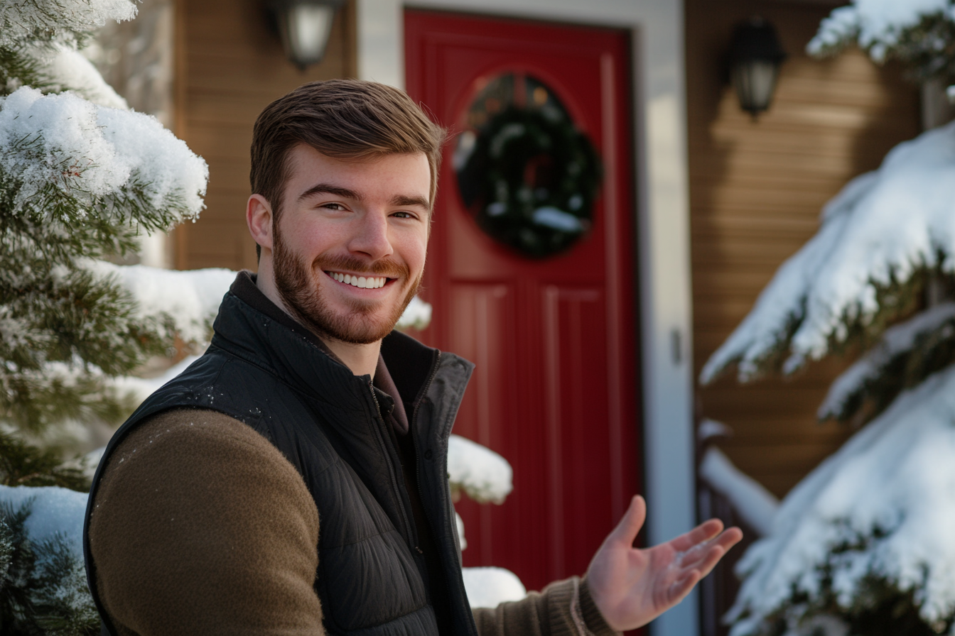 Un homme devant une maison | Source : Midjourney