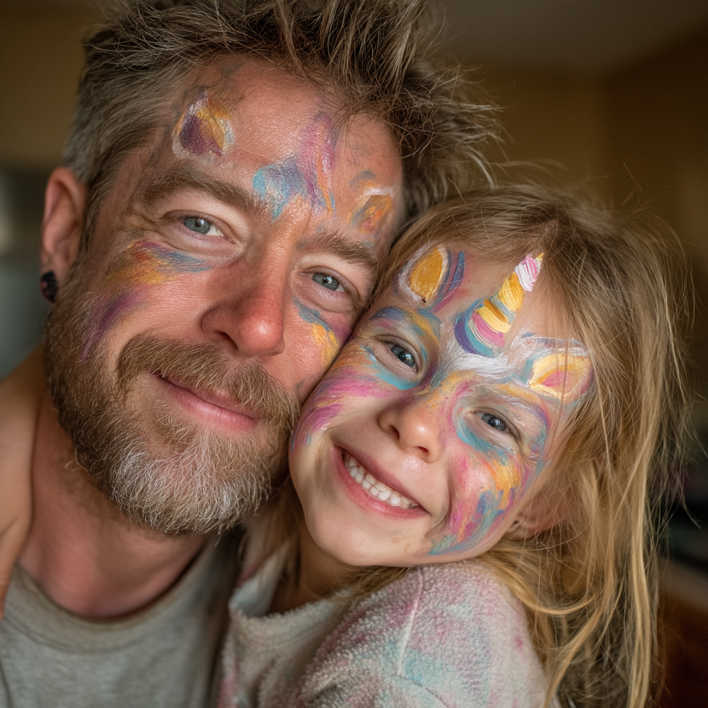 Un père et une fille heureux | Source : Midjourney