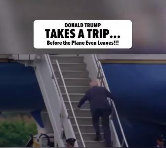 Le président américain Donald Trump trébuchant sur les marches d'Air Force One, posté le 9 juin 2025. | Source : Instagram/tmz_tv