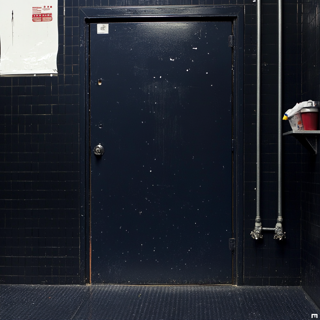 Une porte de cabine de toilettes | Source : Midjourney